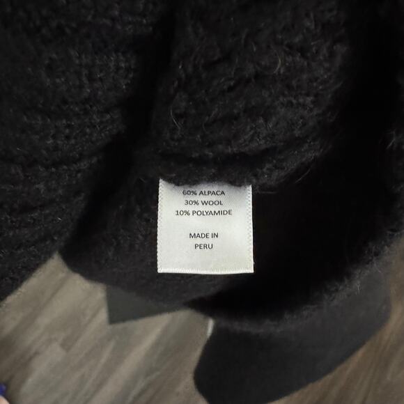 3sixteen Alpaca Wool Blend Crewneck Black Sweater Small NEW LS Knit Pullover - Picture 7 of 7